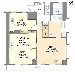 メゾンドエビス 2SLDKの間取図画像