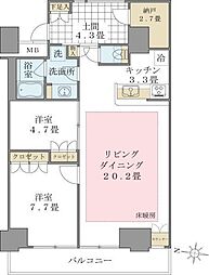 Brilliaist東雲キャナルコート 2LDKの間取図画像