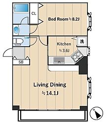 インペリアル南麻布サテライト 1LDKの間取図画像