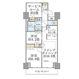 Brilliaist東雲キャナルコート 2SLDKの間取図画像