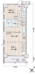 エスティメゾン豊洲レジデンスE棟 2LDKの間取図画像