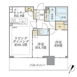 シティタワーズ東京ベイセントラルタワー 2LDKの間取図画像