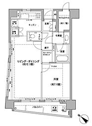 CRESIDENCE日本橋浜町 1LDKの間取図画像