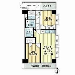NICアーバンハイム木場公園 2LDKの間取図画像