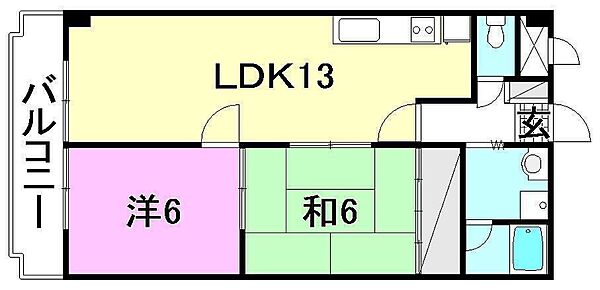 ロイヤルアネックス土居田 107 号室｜愛媛県松山市土居田町(賃貸マンション2LDK・1階・58.00㎡)の写真 その2