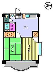 K.Y.フラット 2DKの間取図画像