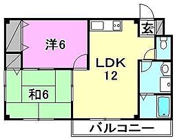 ベルク・カネキ 2LDKの間取図画像