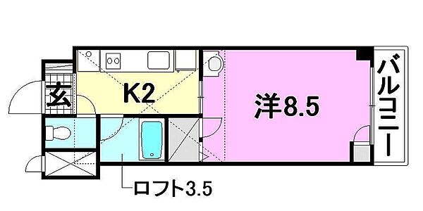 メゾン・ド・リオス 703 号室｜愛媛県松山市高砂町4丁目(賃貸マンション1K・7階・34.00㎡)の写真 その2