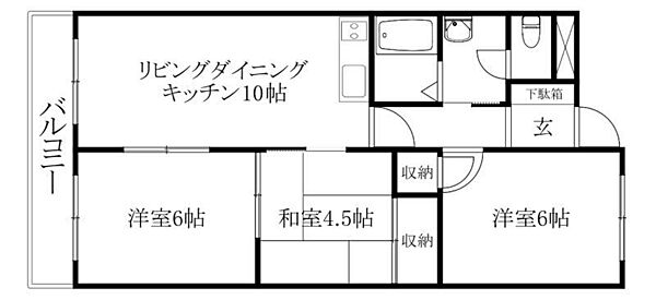 ベルメゾン仙波 201 号室｜愛媛県松山市針田町(賃貸マンション3LDK・2階・54.00㎡)の写真 その2