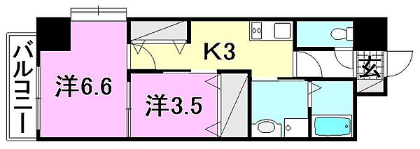 ライフコート千舟 807 号室｜愛媛県松山市千舟町1丁目(賃貸マンション2K・8階・35.85㎡)の写真 その2