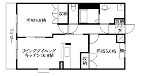 Tiare 201 号室 ｜ 愛媛県松山市勝岡町（賃貸マンション2LDK・2階・54.00㎡） その2