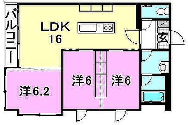 フォレスト・レジデンス 304 号室｜愛媛県東温市田窪(賃貸マンション3LDK・3階・74.20㎡)の写真 その2