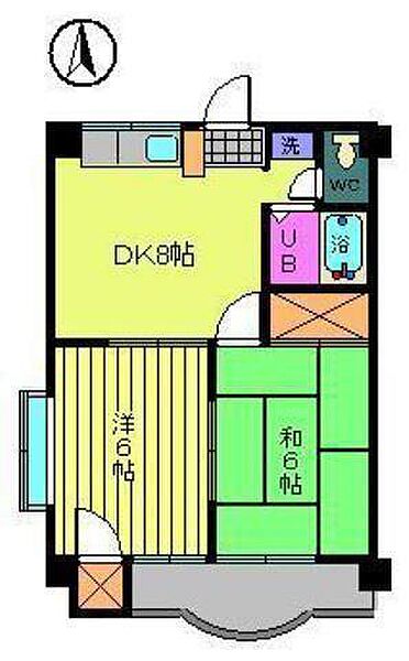 木山ビル 501 号室｜愛媛県松山市柳井町1丁目(賃貸マンション2DK・5階・38.88㎡)の写真 その2