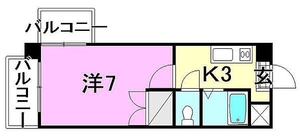 メゾン桑原 301 号室｜愛媛県松山市桑原7丁目(賃貸マンション1K・3階・21.45㎡)の写真 その2