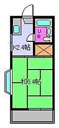 コーポ雄郡 1Kの間取図画像