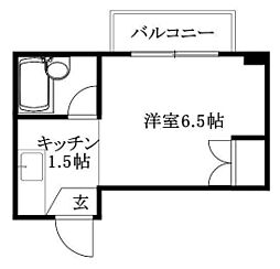 キャンパスレーベン 1Kの間取図画像