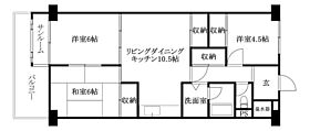 エバーグリーン松山2号館 407 号室 ｜ 愛媛県松山市竹原2丁目（賃貸マンション3LDK・4階・65.23㎡） その2