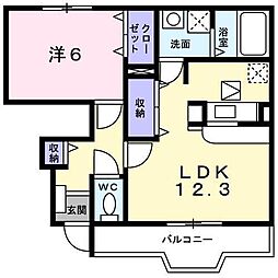ウイッシュ3 1LDKの間取図画像
