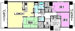 クレアホームズ松山三番町 3LDKの間取図画像