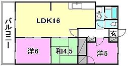空港中央ビル 3LDKの間取図画像