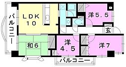 ライオンズマンション道後姫塚第2 4LDKの間取図画像