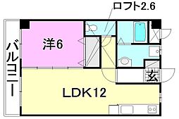 ボンヌ.シャンス 1LDKの間取図画像
