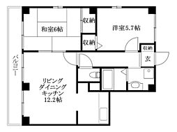 フォブールM2 2LDKの間取図画像