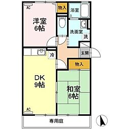 セジュールU 2DKの間取図画像