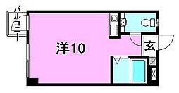 第80杉フラット ワンルームの間取図画像