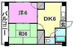 ひかりハイム 2DKの間取図画像