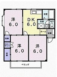 シティハイツ沖 3DKの間取図画像