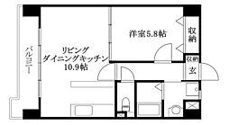 パルテールAISHIN 1LDKの間取図画像