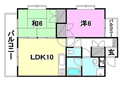 ケイズコート 2LDKの間取図画像