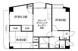 ナチュラルリーフ松山 3LDKの間取図画像
