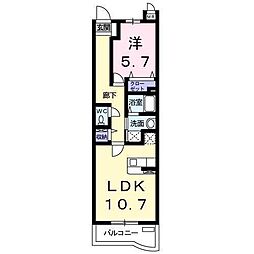 プロムナードK 1LDKの間取図画像