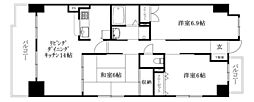 ラポール来住町 3LDKの間取図画像