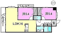 ING-ω 2LDKの間取図画像