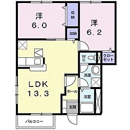 インフィニートB 2LDKの間取図画像