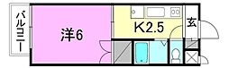 ユーアイマンション 1Kの間取図画像