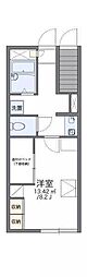 レオパレス拓人 1Kの間取図画像
