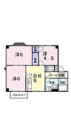 プラドール立川A 3DKの間取図画像