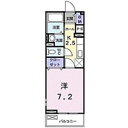 ジェルメ・メジェール山越 1Kの間取図画像