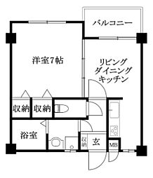 大進第五ハイツ 1LDKの間取図画像