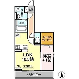 アルマヴィラ 1LDKの間取図画像
