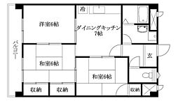 室町ビル室町ハイツ 3DKの間取図画像