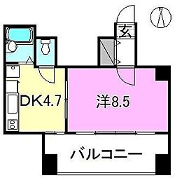 第二朝日 1DKの間取図画像