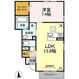 ラ・ネージュ 1LDKの間取図画像