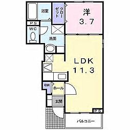 グラッシオッソ・アルバータ 1LDKの間取図画像