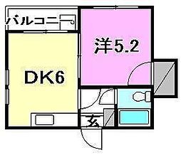 ニュー三番町ハイツ 1DKの間取図画像