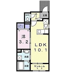 メゾン・ダンダン 1LDKの間取図画像
